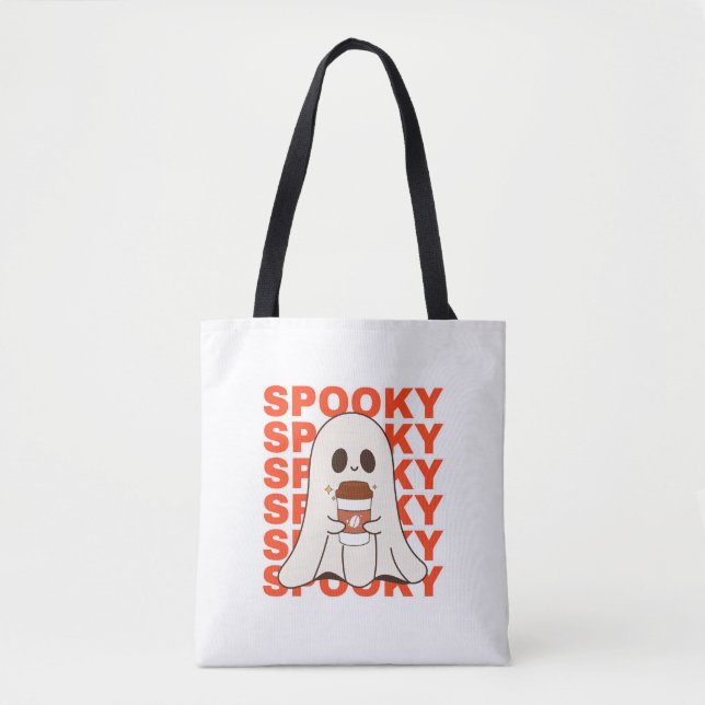 Joli Sac fourre-tout d'Halloween fantôme Éffrayant (Devant)