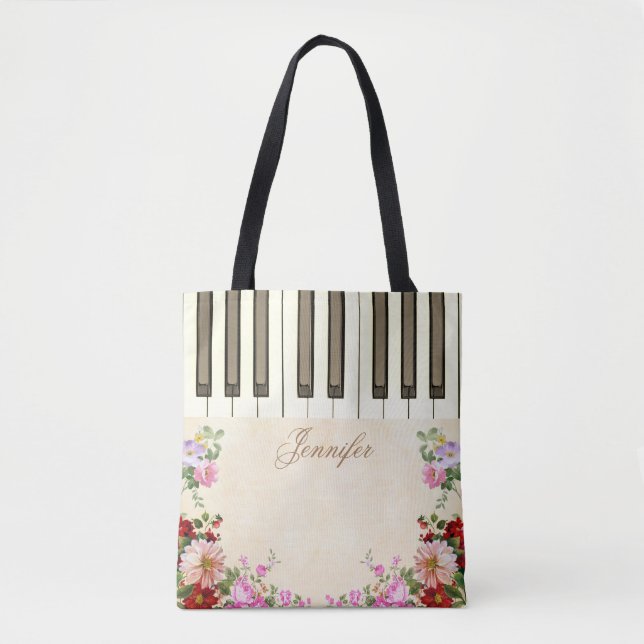 Joli Sac fourre-tout Floral de piano (Devant)