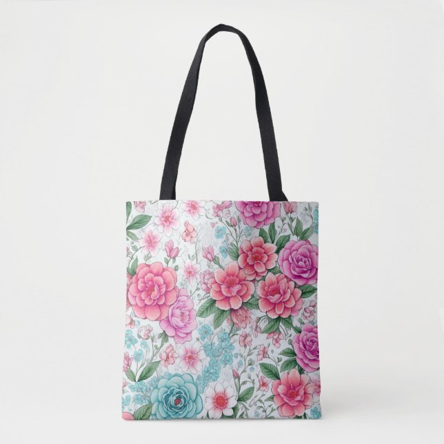 Joli Sac fourre-tout Floral Fun Girl (Devant)