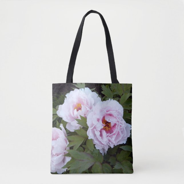Joli Sac fourre-tout rose Peony imprimé (Devant)