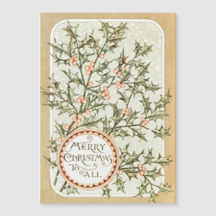 Joli salut antique de Noël au houx