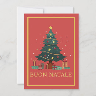 Joli sapin de Noël Buon Natale Carte de vœux de fê