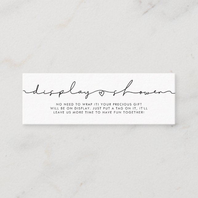 Joli script blanc Afficher la carte de douche insé (Devant)