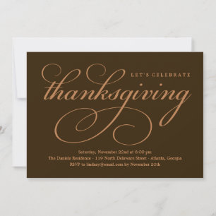 Joli Script Dîner de Thanksgiving Invitation