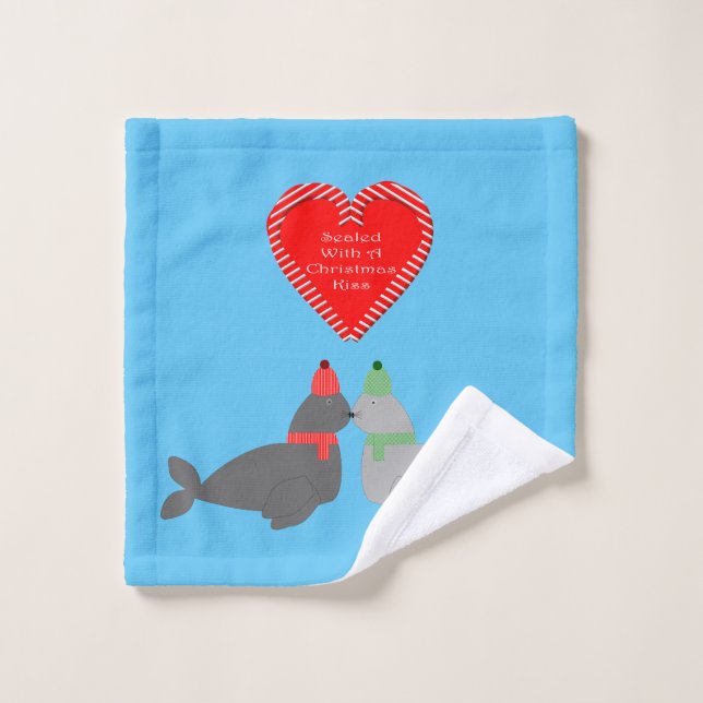 Joli Seals de baiser de Noël (Gant de toilette)