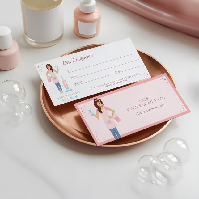 Joli service de nettoyage pour femmes Certificat c (Pretty Woman Cleaning Services Gift Certificate)