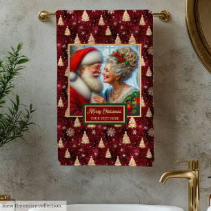 Joli Serviette de bain de Noël Mr et Mme Claus