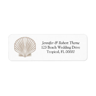 Joli Shell Beach Wedding Invitation Étiquette de m