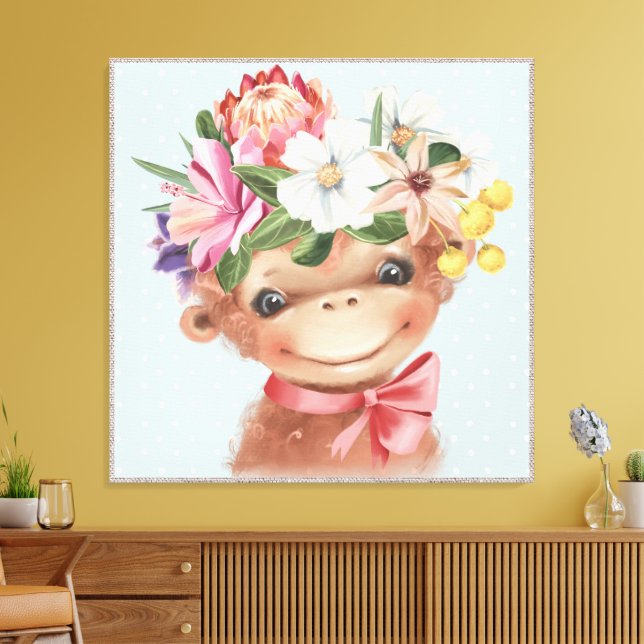 Joli singe de la jungle Impression acrylique (Insitu(Salon))