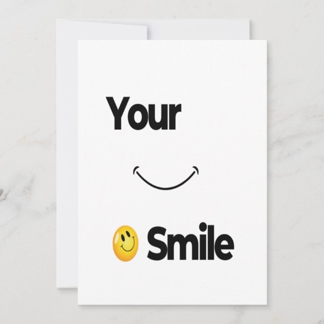 Joli Smile Face Invitation avec message positif (Devant)