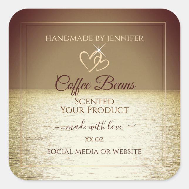 Joli soleil sur l'océan Design Étiquettes de produ (Devant)