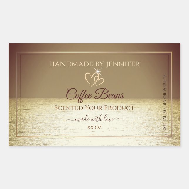 Joli soleil sur l'océan Design Étiquettes de produ (Devant)