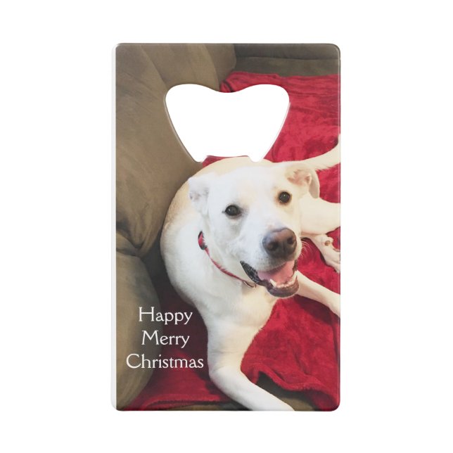 Joli sourire blanc chiot chien Noël rouge (Devant)