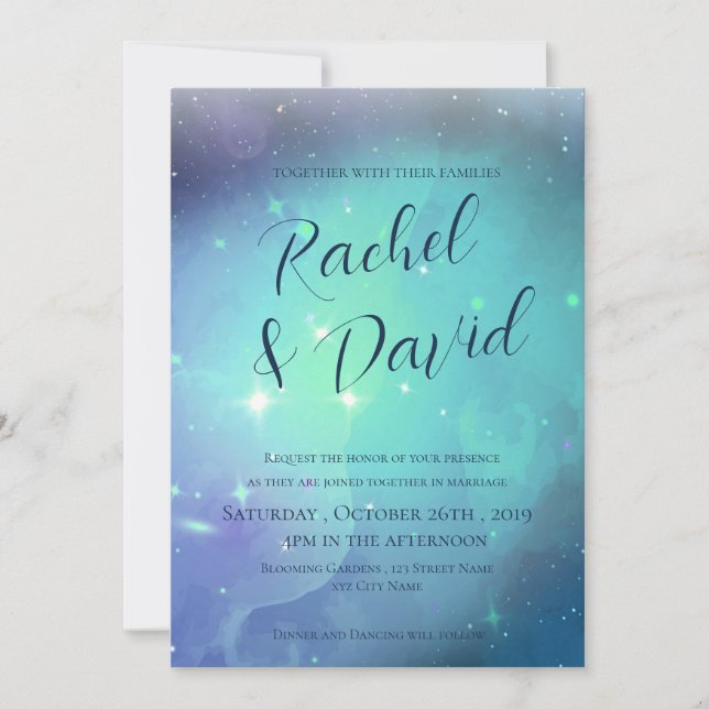 Joli Sous les étoiles Mariage de typographie (Devant)