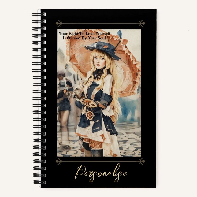 Joli Steampunk Soul Citation Girl Black Journal (Recto)