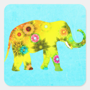Joli Sticker Artsy Colorful Elephant