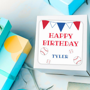 Joli Sticker d'Anniversaire Blancs De Baseball Enf