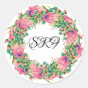 Joli Sticker Monogramme Protea Wreath
