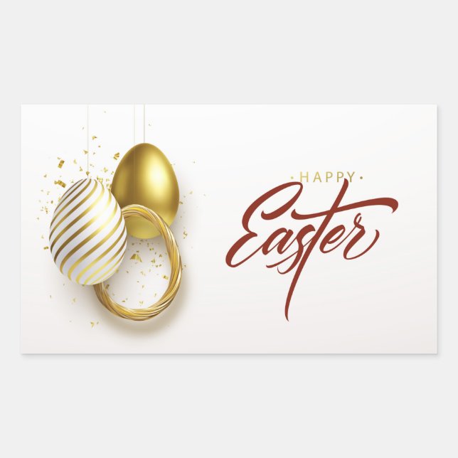 Joli Sticker Rectangulaire de Pâques (Devant)