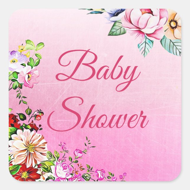Joli Stickers Baby shower Floral Girl (Devant)