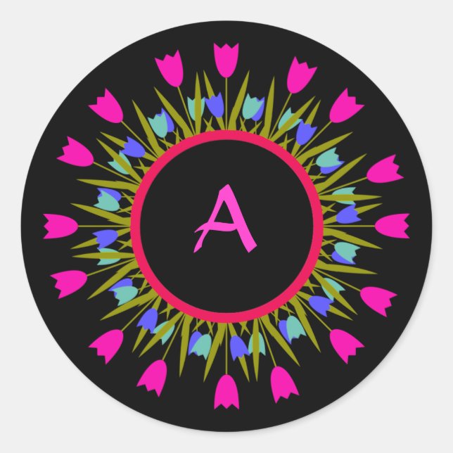 Joli Stickers Floral pour Monogramme (Devant)