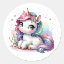 Joli Stickers Unicorne Aquarelle