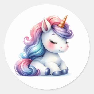 Joli Stickers Unicorne Aquarelle