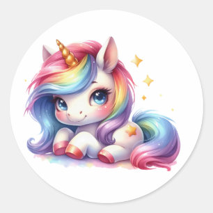 Joli Stickers Unicorne Aquarelle