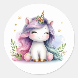 Joli Stickers Unicorne Aquarelle