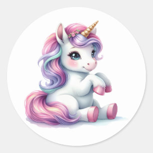 Joli Stickers Unicorne Aquarelle
