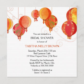 Joli Stylish Red Lanterns Invitation de la douche