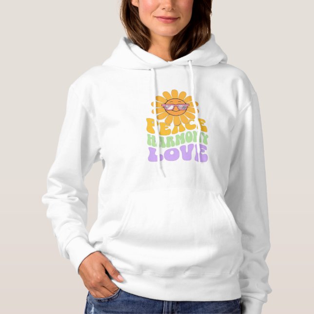 Joli sweat à capuche imprimé de fleurs de la paix  (Devant)