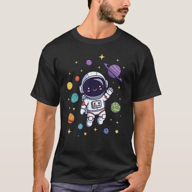 Joli T-shirt Astronaut Espace coloré Graphisme (Devant)