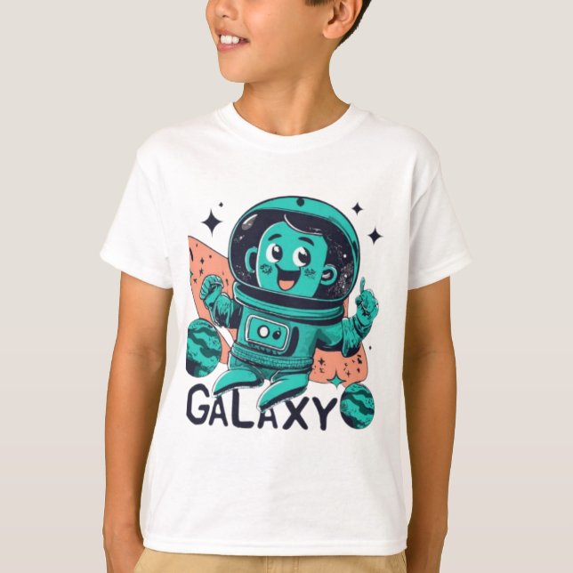 Joli T-Shirt Astronaute Dans L'espace Galaxy Enfan (Devant)
