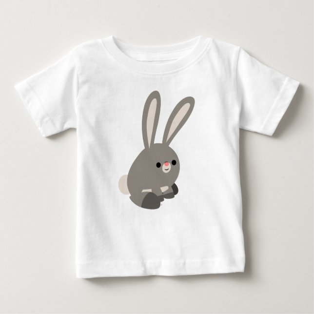 Joli T-shirt bébé lapin en caricature tranquille (Devant)