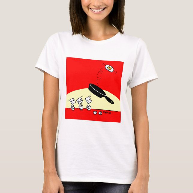 Joli T-shirt caricature d'oeuf de gymnaste (Devant)