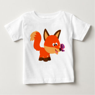 Joli T-Shirt Cartoon Fox Et Papillon Bébé