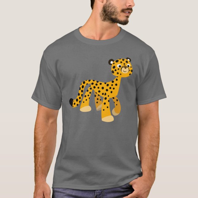 Joli T-Shirt Cheetah en caricature de promenade (Devant)