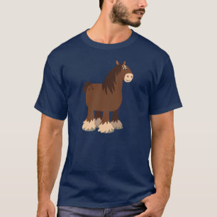 Joli T-shirt Cheval Shire Cartoon Tranquille