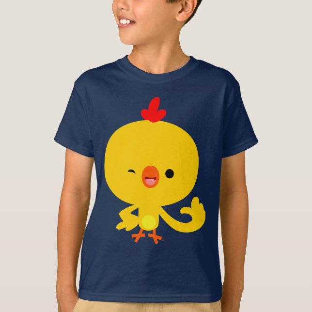 Joli T-shirt Cool Cartoon Poulet Enfants (Devant)