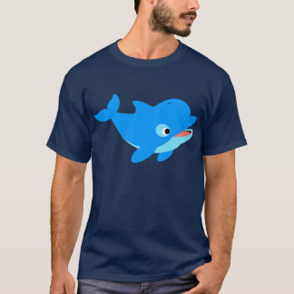 Joli T-shirt Dauphin Cartoon Curieux
