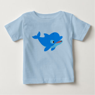 Joli T-Shirt Dauphin Dauphin Cartoon Curieux