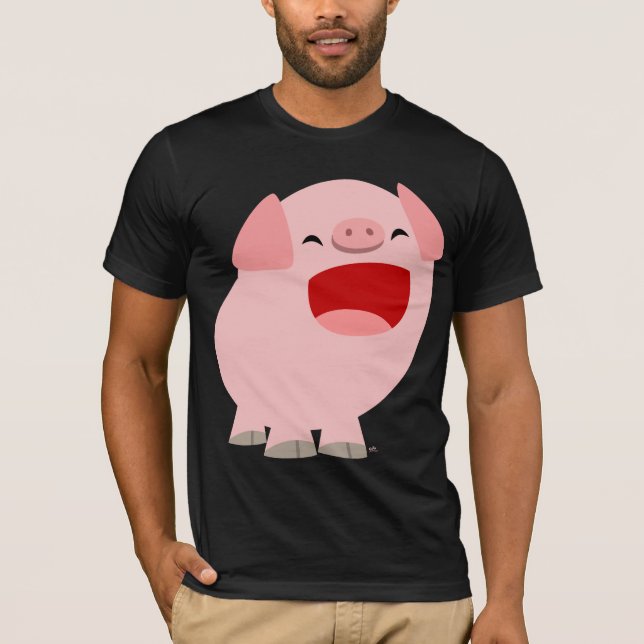 Joli T-Shirt de cochon chantant du dessin (Devant)
