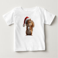 Joli T-Shirt de Noël pour bébé avec un écureuil