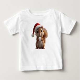 Joli T-Shirt de Noël pour bébé avec un écureuil