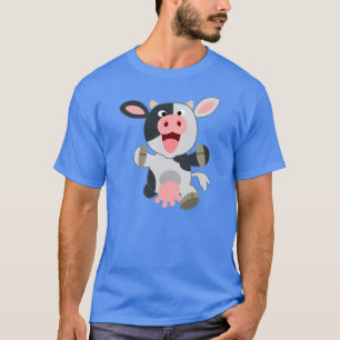 Joli T-shirt de vache caricature joyeux