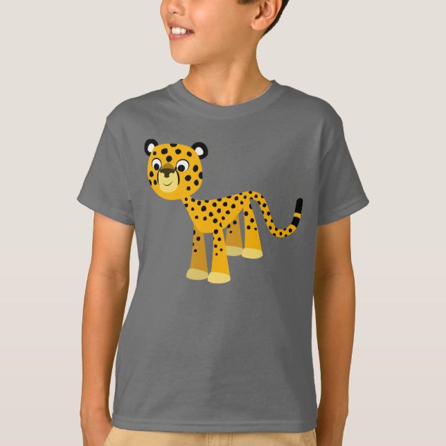 Joli T-shirt enfant Cheetah Cartoon (Devant)