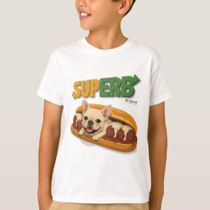 Joli T-Shirt Enfant Chien Bouledogue Français SUPE
