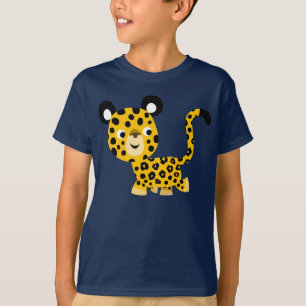 Joli T-shirt enfant léopard souriant de dessin ani