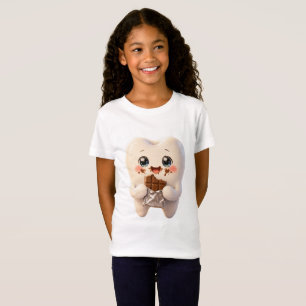 Joli T-Shirt Enfant Mangeant du Chocolat Kawaii